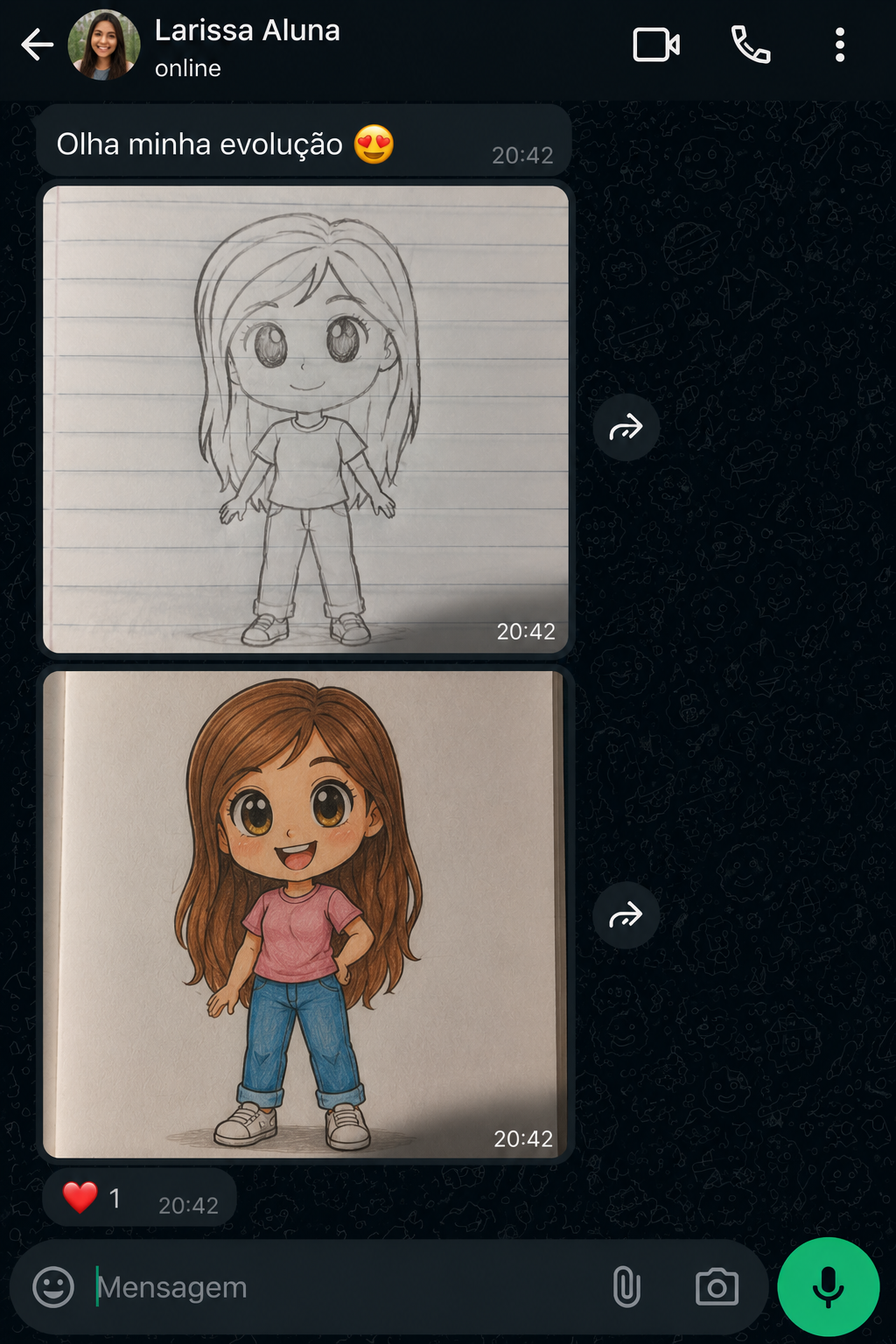 Antes e depois — aluno 5