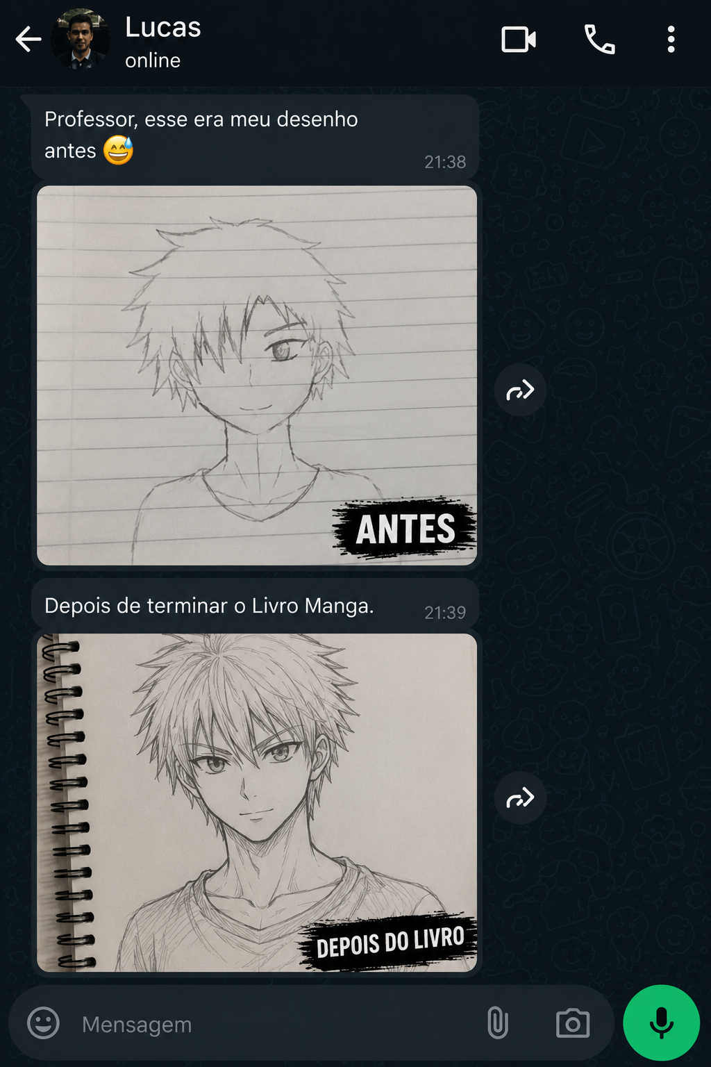 Antes e depois — aluno 4